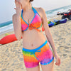 Bikini Swimsuit Swimwear Sunscreen Smock National Style Gauze Dress colorful strip M - Mega Save Wholesale & Retail - 3