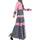 Muslim Women Garments Sunday Clothes Motley Dress   pink   M
