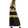 Muslim Women Garments Sunday Clothes Motley Dress   yellow  M