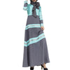 Muslim Women Garments Sunday Clothes Motley Dress   light blue   M