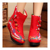 Vintage Beijing Cloth Shoes Embroidered Boots red with cotton - Mega Save Wholesale & Retail - 2