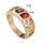 Colorful Zircon Ring Galvanized Gold Boutique  yellow gold plated 5.25#