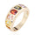 Colorful Zircon Ring Galvanized Gold Boutique  yellow gold plated 5.25#