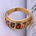 Colorful Zircon Ring Galvanized Gold Boutique   yellow gold plated 6.5#