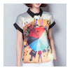 Summer Printing Shirt Chiffon Loose Umbrella    S - Mega Save Wholesale & Retail