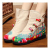 Vintage Beijing Cloth Shoes Embroidered Boots beige thin shoes - Mega Save Wholesale & Retail - 2