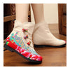 Vintage Beijing Cloth Shoes Embroidered Boots beige thin shoes - Mega Save Wholesale & Retail - 3