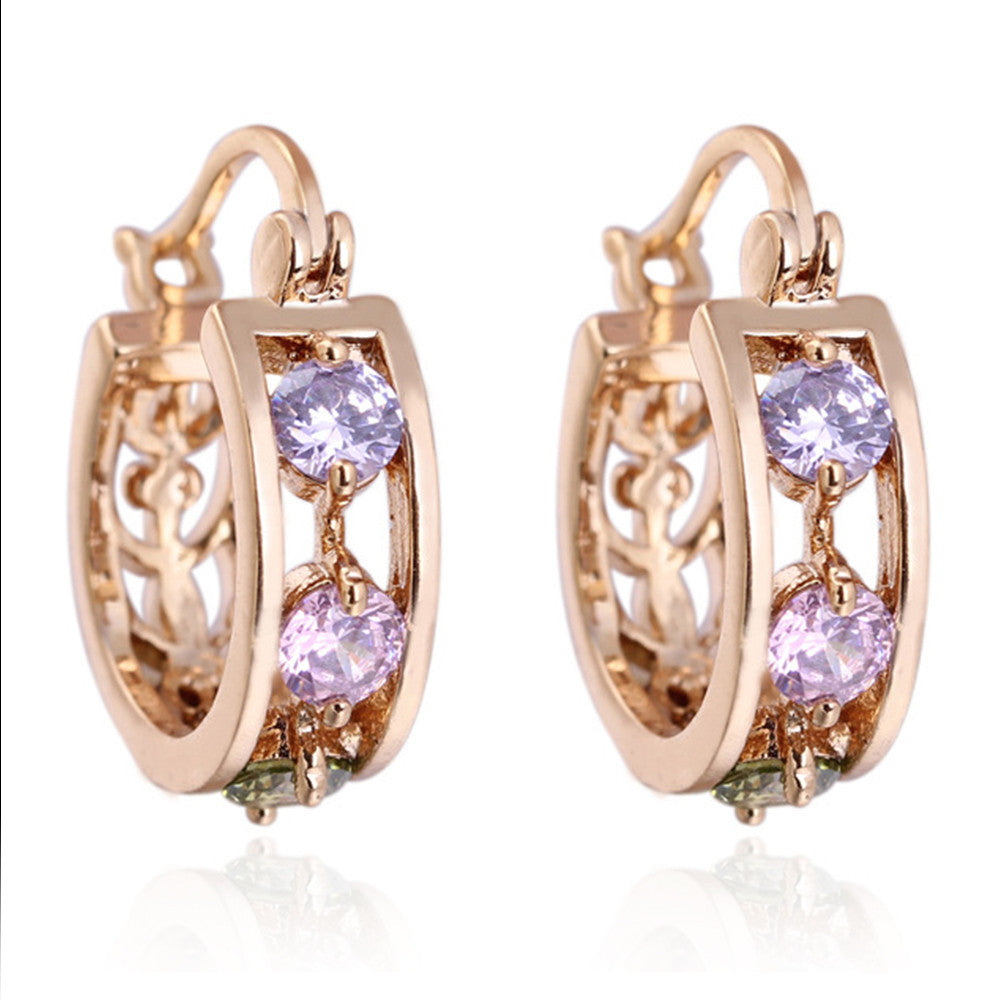 Colorful Zircon Earrings - Mega Save Wholesale & Retail - 1