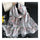 Silk Scarf Jewelry Flower Georgette   grey - Mega Save Wholesale & Retail - 1