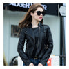 Woman PU Leather Biker Coat Short Handsome   S - Mega Save Wholesale & Retail - 1