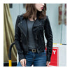 Woman PU Leather Biker Coat Short Handsome   S - Mega Save Wholesale & Retail - 3