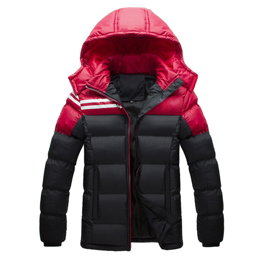 Man Cotton Coat Warm Thick Casual  black  XL - Mega Save Wholesale & Retail - 1