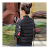 Printing Down Coat Warm Slim Woman Short   black big flower   L - Mega Save Wholesale & Retail - 3