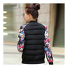 Printing Down Coat Warm Slim Woman Short   black floral   L - Mega Save Wholesale & Retail - 3