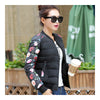 Printing Down Coat Warm Slim Woman Short   black small flower   L - Mega Save Wholesale & Retail - 2