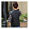 Printing Down Coat Warm Slim Woman Short   black small flower   L - Mega Save Wholesale & Retail - 3