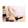 Old Beijing Black Summer Embroidered Shoes for Women in Square Dance National Style with Floral Designs & Ankle Straps - Mega Save Wholesale & Retail - 1
