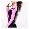 Diving Suit Outdoor Surfing Anti-jellyfish Black Pink Tops   S