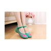 Old Beijing Cloth Shoes Summer National Style Embroidered Increased within Square Dance Shoes Mom Red Shoes Woman green - Mega Save Wholesale & Retail - 1