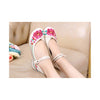 Old Beijing Beige Embroidery Summer Shoes for Women in Low Cut National Style with Beautiful Floral Designs & Ankle Straps - Mega Save Wholesale & Retail - 1