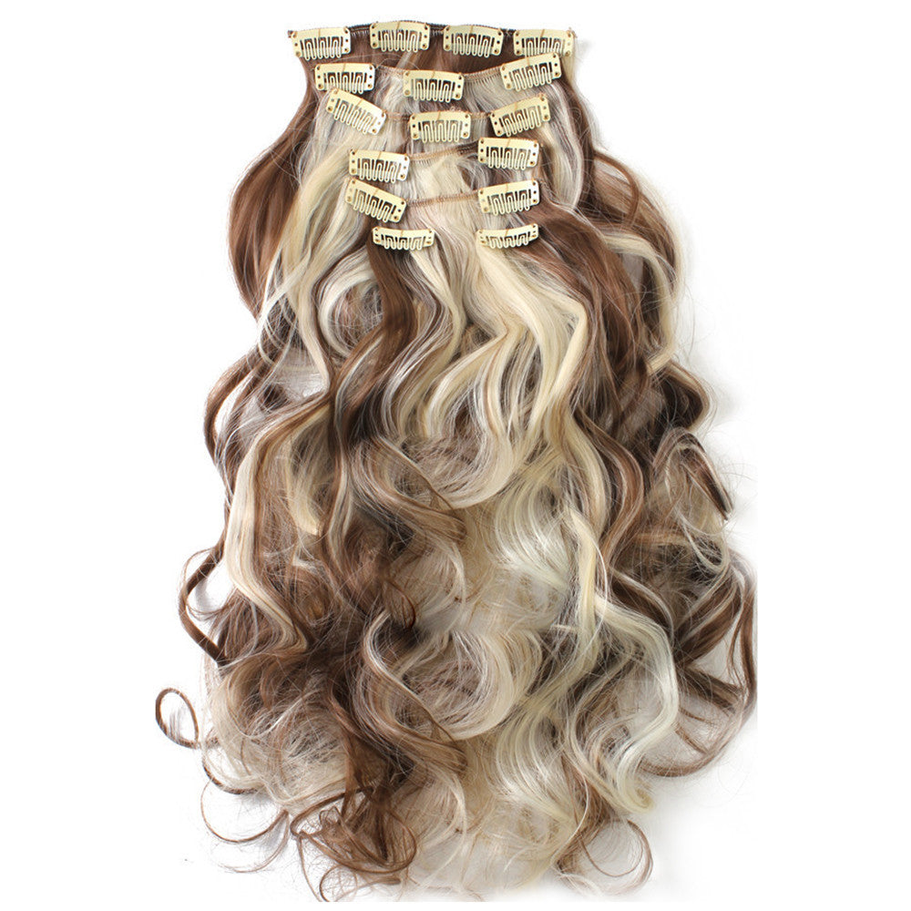 7pcs Suit Clips in Hair Extension Curled Wig Piece   12H613 - Mega Save Wholesale & Retail