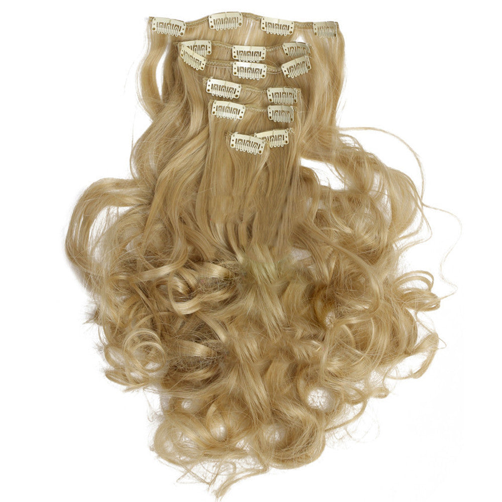 7pcs Suit Clips in Hair Extension Curled Wig Piece   27/613 - Mega Save Wholesale & Retail