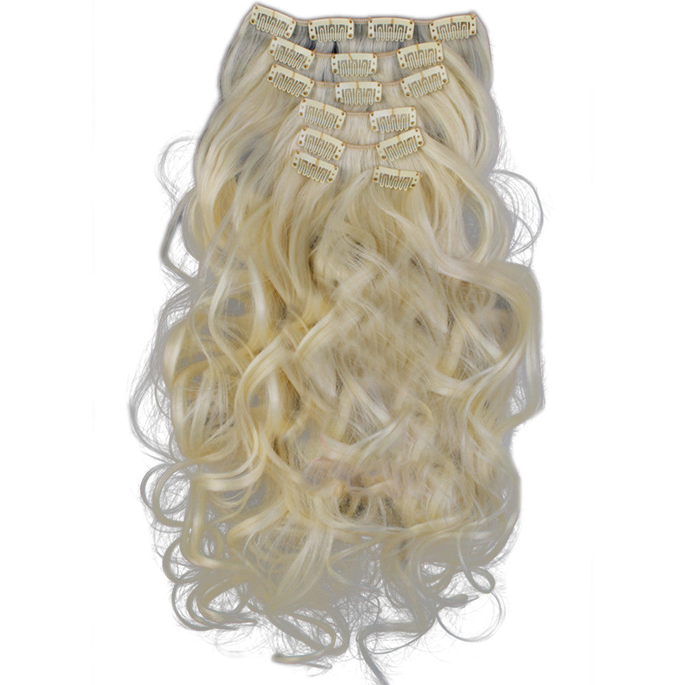7pcs Suit Clips in Hair Extension Curled Wig Piece   613 - Mega Save Wholesale & Retail