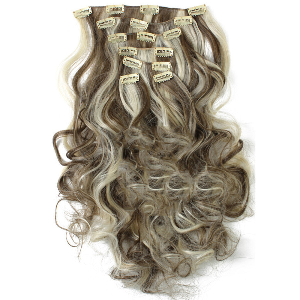 7pcs Suit Clips in Hair Extension Curled Wig Piece   6PH613 - Mega Save Wholesale & Retail