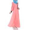 Muslim Chiffon Long Dress Sunday Clothes Robe  pink - Mega Save Wholesale & Retail - 2