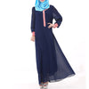 Muslim Chiffon Long Dress Sunday Clothes Robe   navy - Mega Save Wholesale & Retail - 1