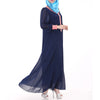 Muslim Chiffon Long Dress Sunday Clothes Robe   navy - Mega Save Wholesale & Retail - 2