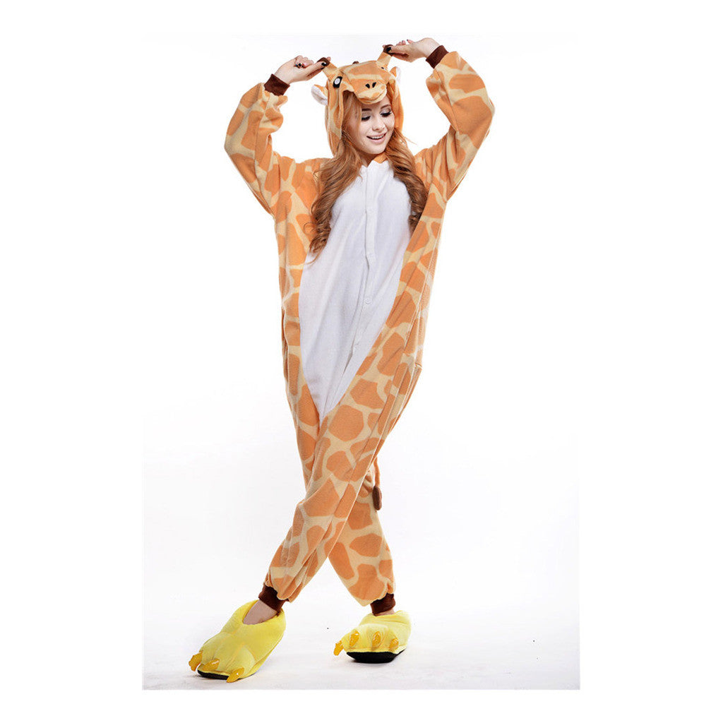 Unisex Adult Pajamas  Cosplay Costume Animal Onesie Sleepwear Suit giraffe - Mega Save Wholesale & Retail