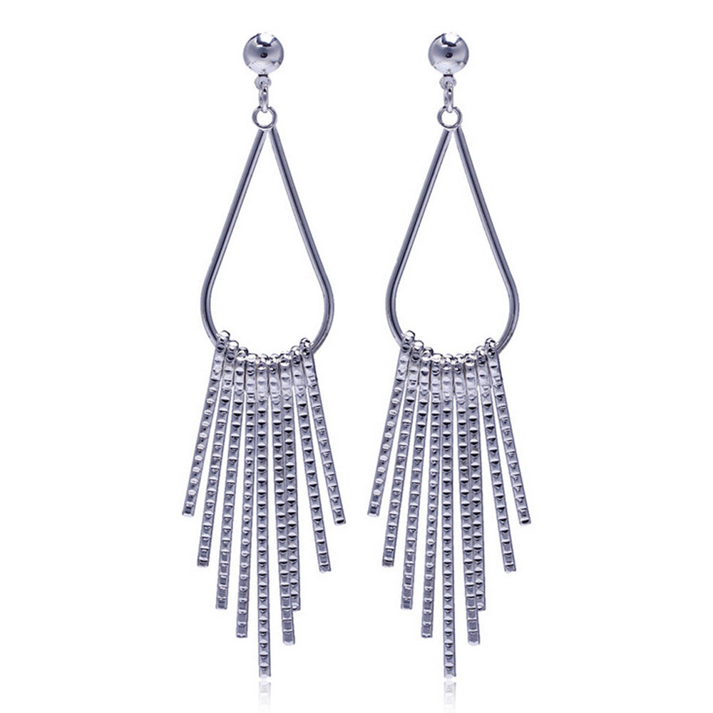 Ear Studs Tassel 18K Platinum Galvanized - Mega Save Wholesale & Retail - 1