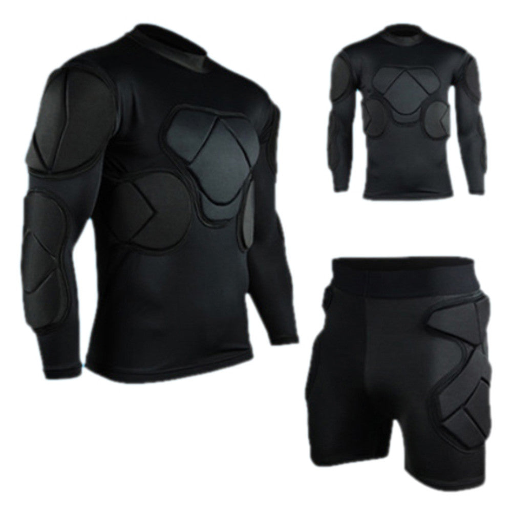 Long Sleeve Goalkeeper Clothes Elbow Pads Helmet Kneecaps   top wear+short pants   M - Mega Save Wholesale & Retail - 1