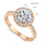 Emulational Gold Ring Vintage Dazzling Big Zircon Tail Ring  yellow gold plated 6.5#