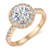 Emulational Gold Ring Vintage Dazzling Big Zircon Tail Ring  yellow gold plated 6.5#