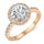 Emulational Gold Ring Vintage Dazzling Big Zircon Tail Ring  yellow gold plated 6.5#
