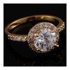 Emulational Gold Ring Vintage Dazzling Big Zircon Tail Ring  yellow gold plated 6.5#