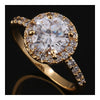 Emulational Gold Ring Vintage Dazzling Big Zircon Tail Ring   yellow gold plated 7.75#