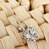 Butterfly Pendant 18K Gold Platinum Plated Diamanted with Austrian Zircon Necklace   white - Mega Save Wholesale & Retail - 2