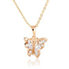 Butterfly Pendant 18K Gold Platinum Plated Diamanted with Austrian Zircon Necklace   yellow - Mega Save Wholesale & Retail - 1