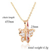 Butterfly Pendant 18K Gold Platinum Plated Diamanted with Austrian Zircon Necklace   white - Mega Save Wholesale & Retail - 4