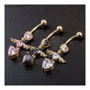 Heart Shape Little Angle Wings Navel Ring Nail   gold plated white zircon - Mega Save Wholesale & Retail - 3