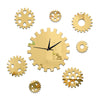 DIY Creative Decoration Gear Mirror Wall Clock  golden - Mega Save Wholesale & Retail