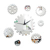 DIY Creative Decoration Gear Mirror Wall Clock   silver - Mega Save Wholesale & Retail