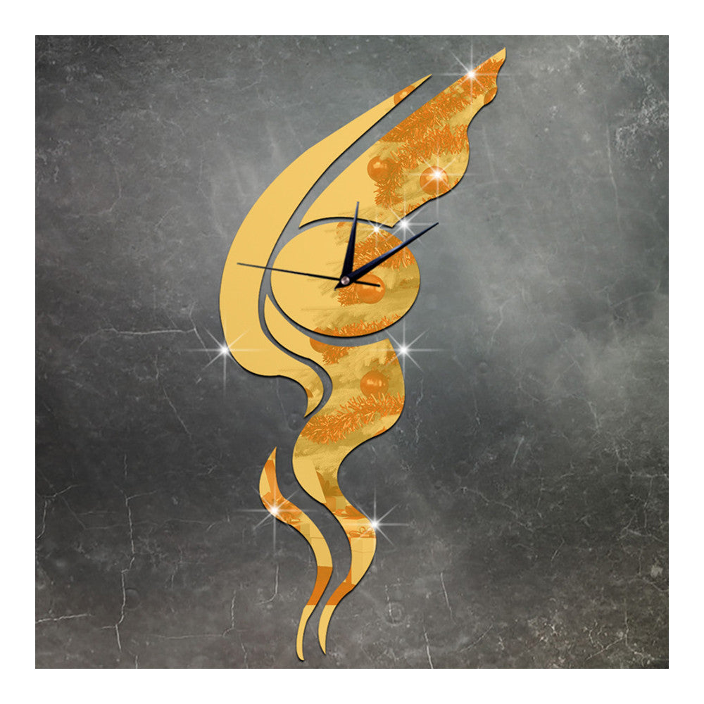 Living Room Wall Clock Sticking 3D Acrylic Silent Abstract Art   golden - Mega Save Wholesale & Retail