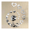 Love Heart Mirror Wall Clock Living Room - Mega Save Wholesale & Retail
