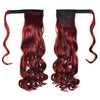 Magic Tape Long Curled Hair Extension Wig    dark red K06-118#