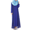 Muslim Robe Sunday Clothes Long Sleeve Dress   sapphire blue - Mega Save Wholesale & Retail - 1