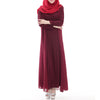 Muslim Robe Sunday Clothes Long Sleeve Dress  wine red - Mega Save Wholesale & Retail - 1